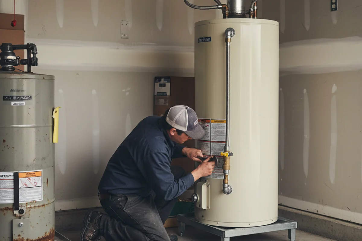 Water heater and shutoff valve replacement in Bailey Island